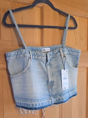 ZARA Denim Crop Top